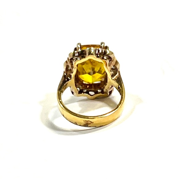Citrine Colored CZ Ring in 925 Silver Size 5 - Picture 6 of 6